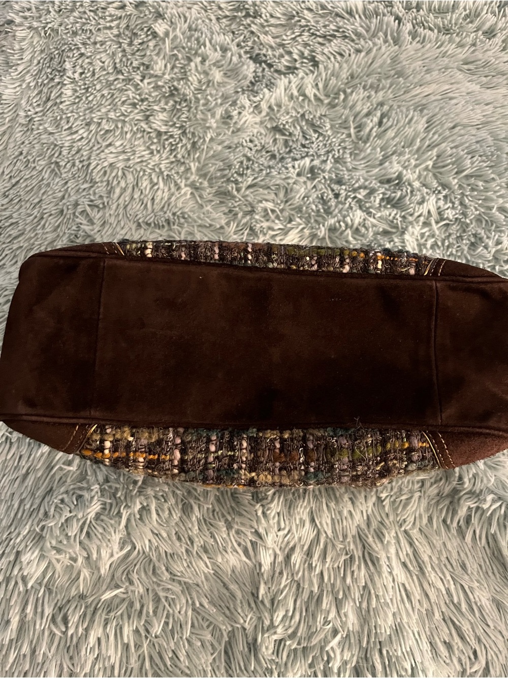 Coach Chelsea Boucle Tweed, Leather & Suede Pocket Satchel RARE STUNNING EUC - Picture 11 of 14